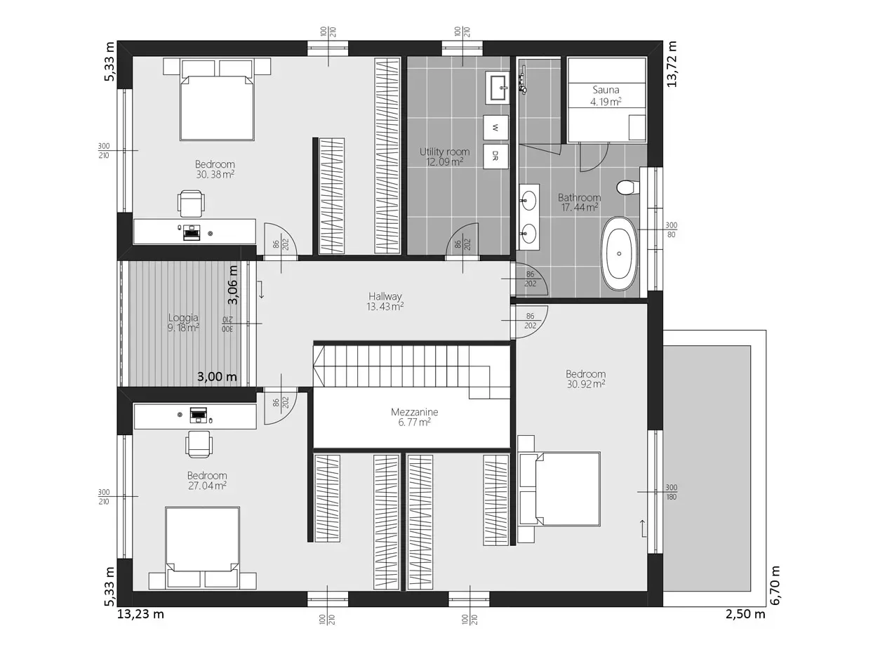 Sandweier Grundriss 2